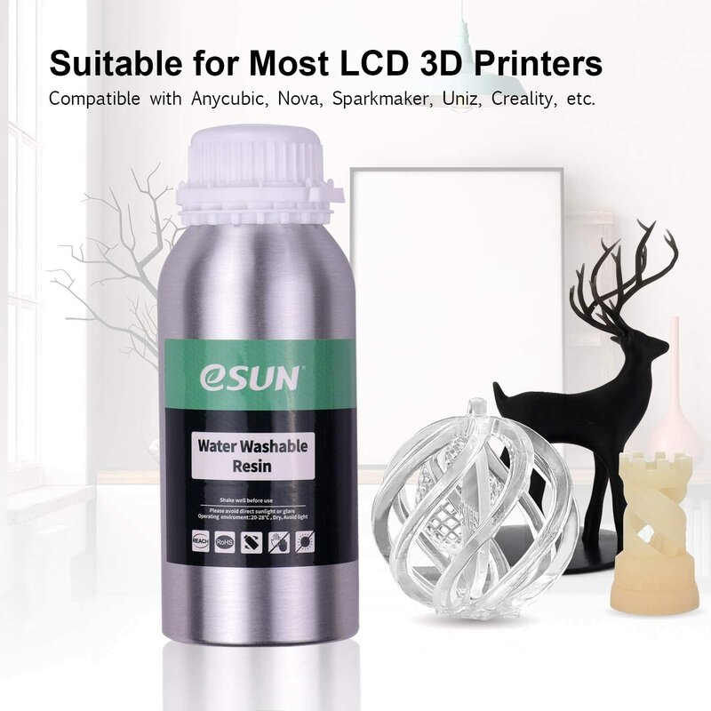eSun UV/LCD Washable Resin Gelb 500 g
