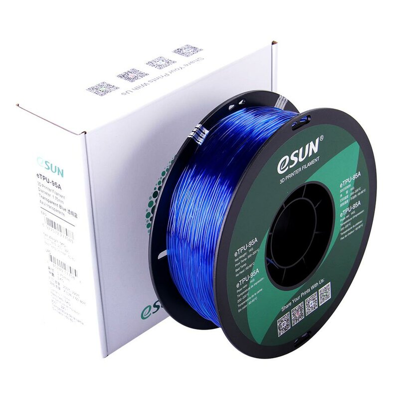 eSun eTPU-95A Filament Blau Transluzent 1.75 mm 1.000 g