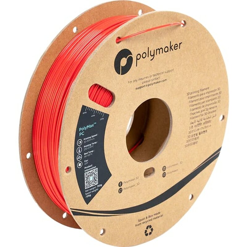Polymaker PolyMax Tough PC Rot 1,75 mm 750 g
