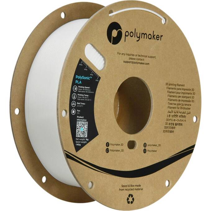 Polymaker Weiss Polysonic Pla Weiß 1,75 Mm 1.000 G