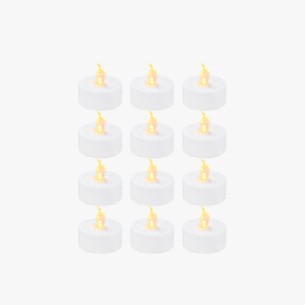 Bambu Lab LED Flame Tea Light Candle Set Warm Yellow 12 Stück