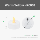 Bambu Lab LED Flame Tea Light Candle Set Warm Yellow 12 Stück