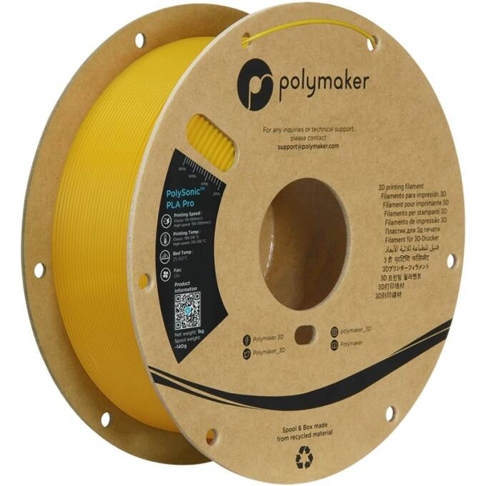 Polymaker – PolySonic PLA Pro Gelb – 1,75 mm – 1 kg