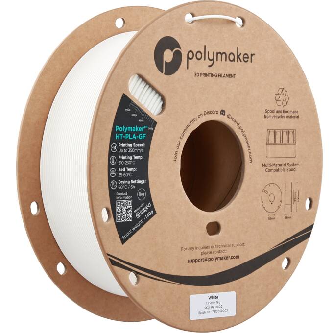 Polymaker PLA Filament HT-PLA-GF Weiß 1,75 mm 1 kg 3D Drucker - Bild 2