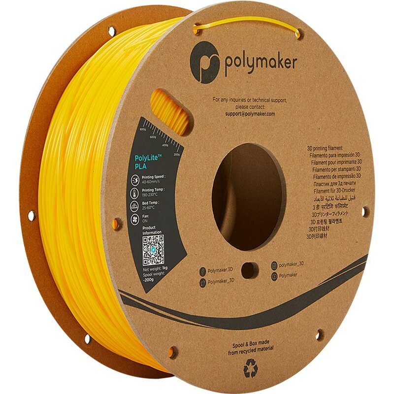 Polymaker PolyLite PLA Gelb 1,75 mm 1.000 g