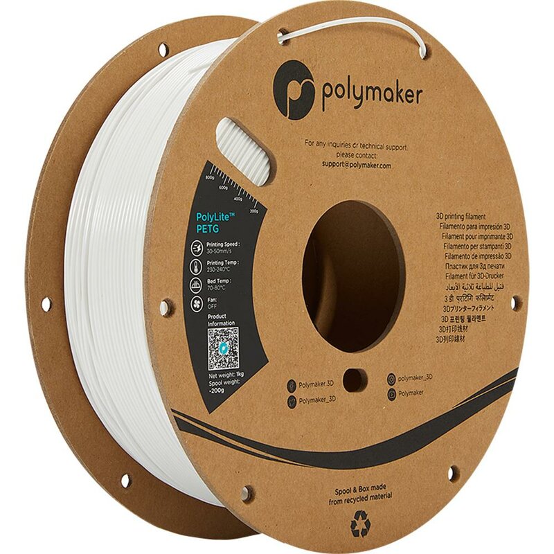 Polymaker PolyLite PETG Weiß 1,75 mm 1.000 g