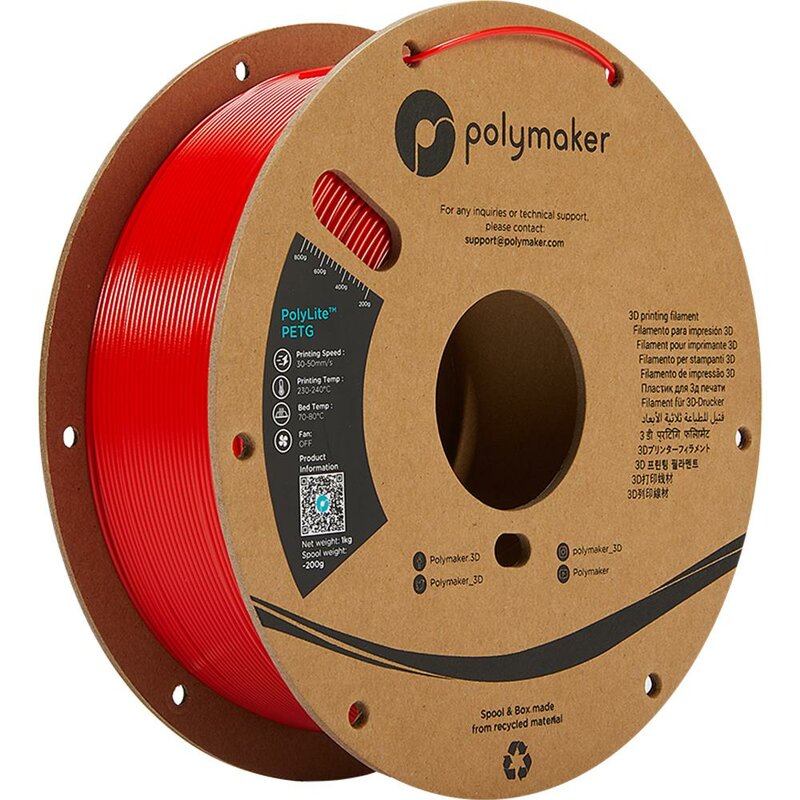 Polymaker PolyLite PETG Rot 1,75 mm 1.000 g