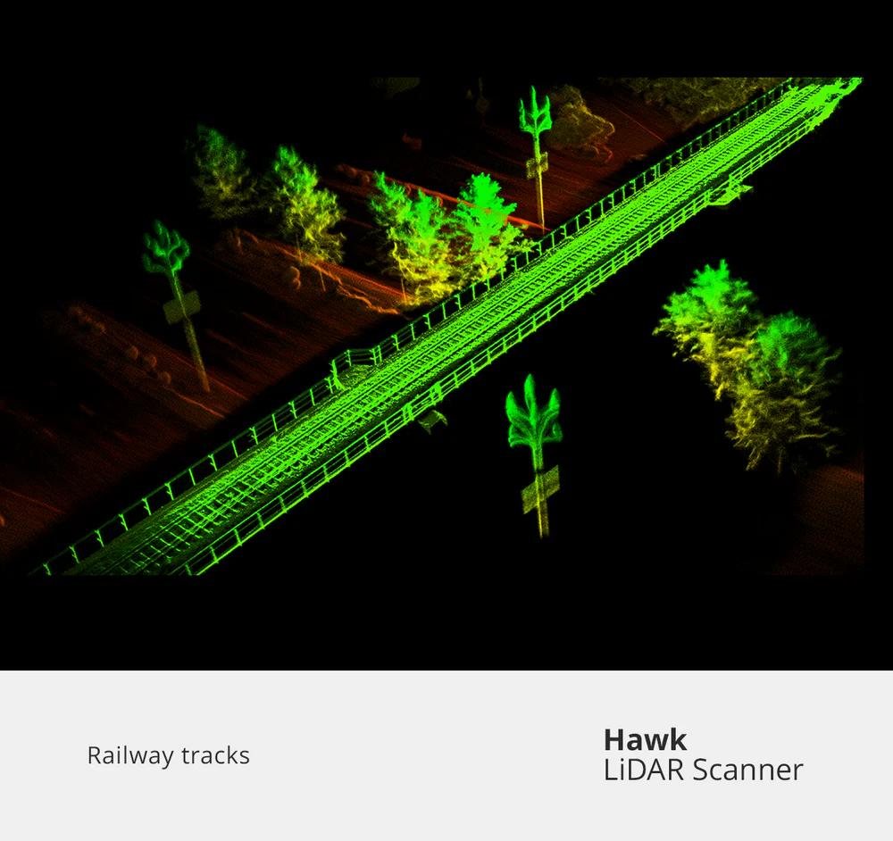 3DMakerpro Hawk LiDAR Scanner Railway Tracks