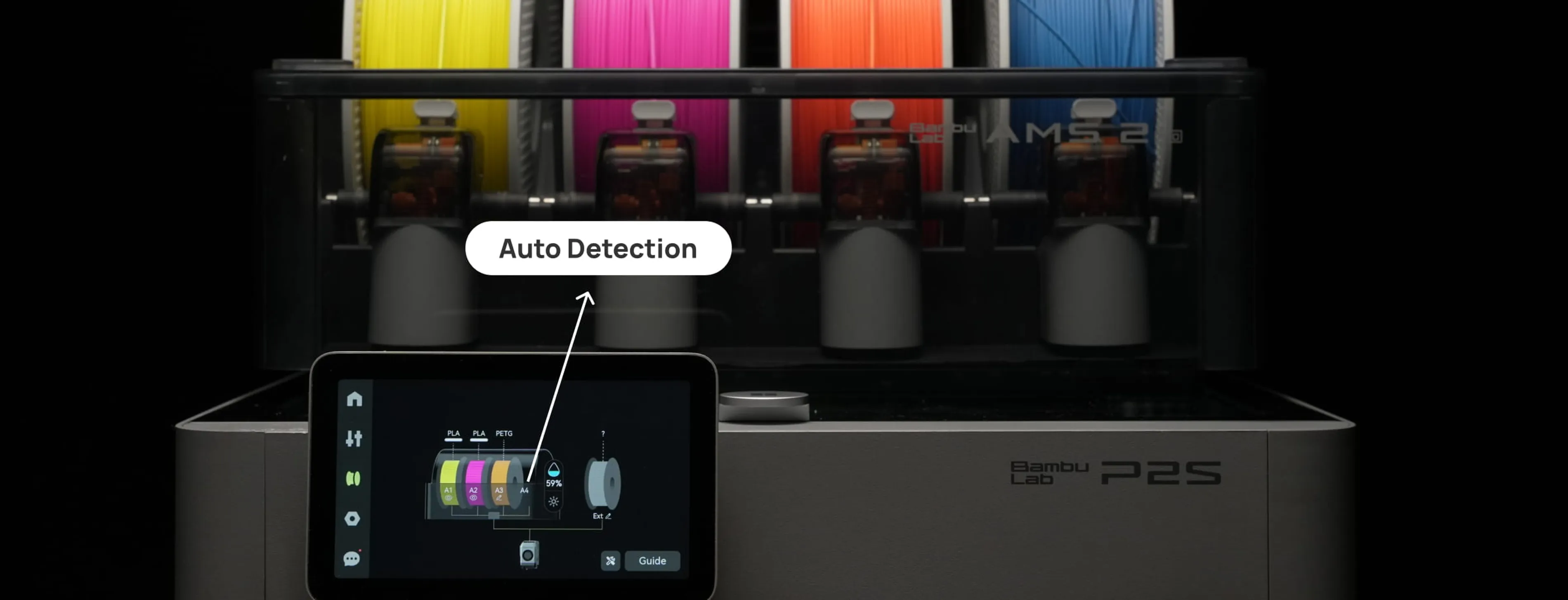 Bambu Lab AMS mit RFID-Erkennung für PLA Pure Filament