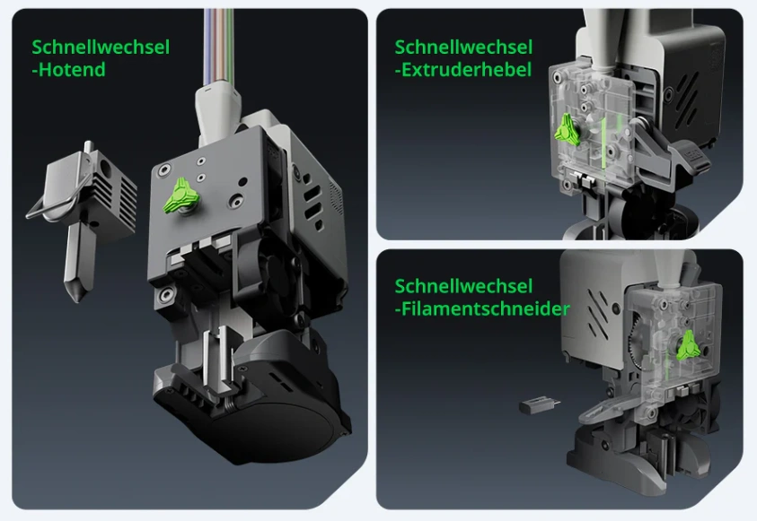 Quick-Swap-Komponenten des SPARKX i7 für einfachen Hotend- und Wartungswechsel