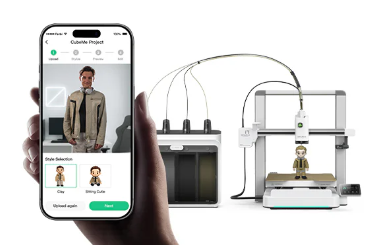 SPARKX i7 mit CubeMe und Smartphone für AI Photo-to-3D
