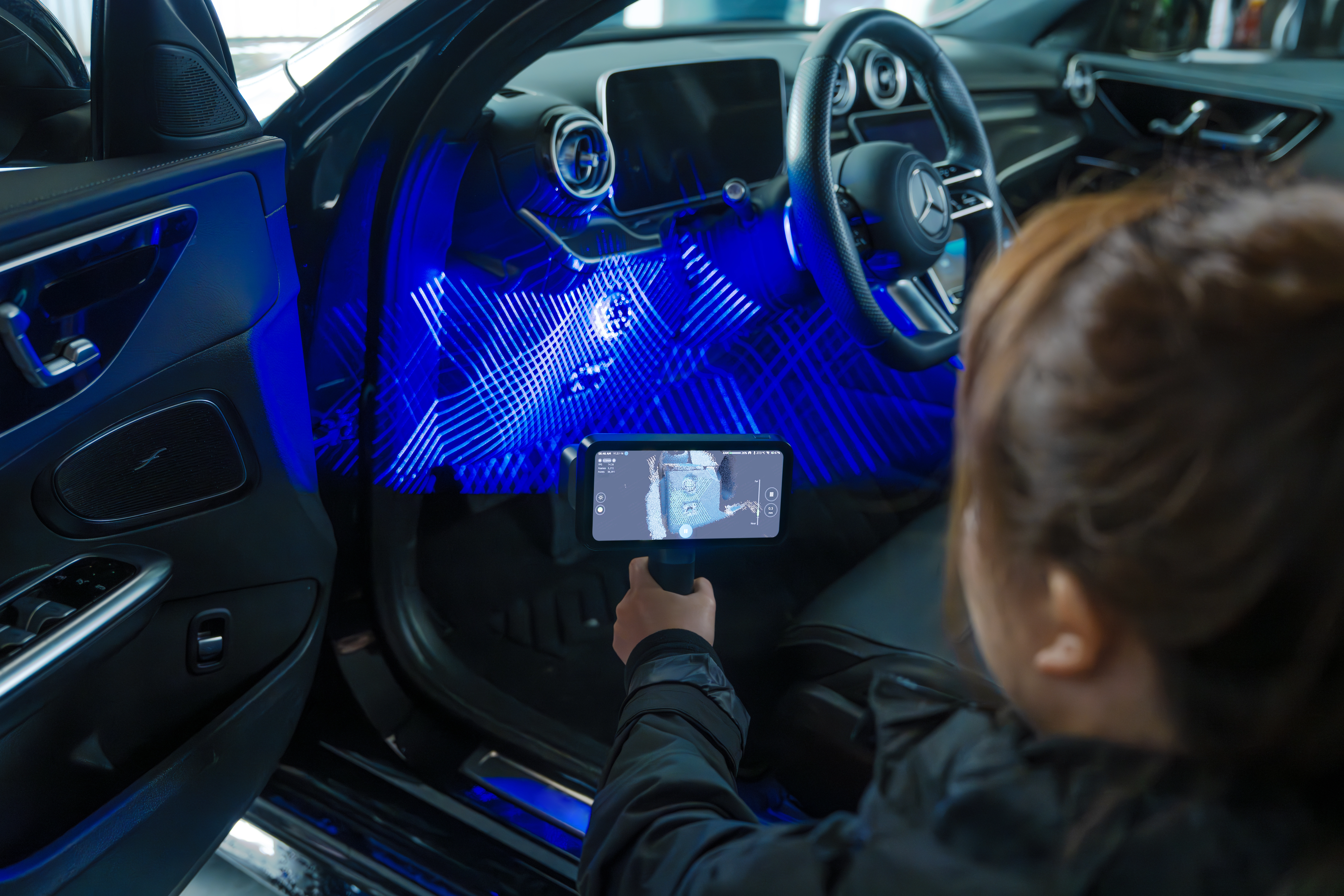 3D-Scanning eines Autoinnenraums mit dem EinScan Rigil Lite