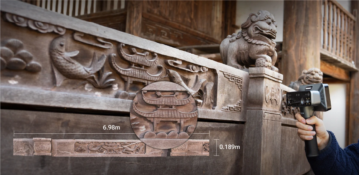 Outdoor-3D-Scanning mit dem EinScan Rigil Lite an einer Steinstruktur
